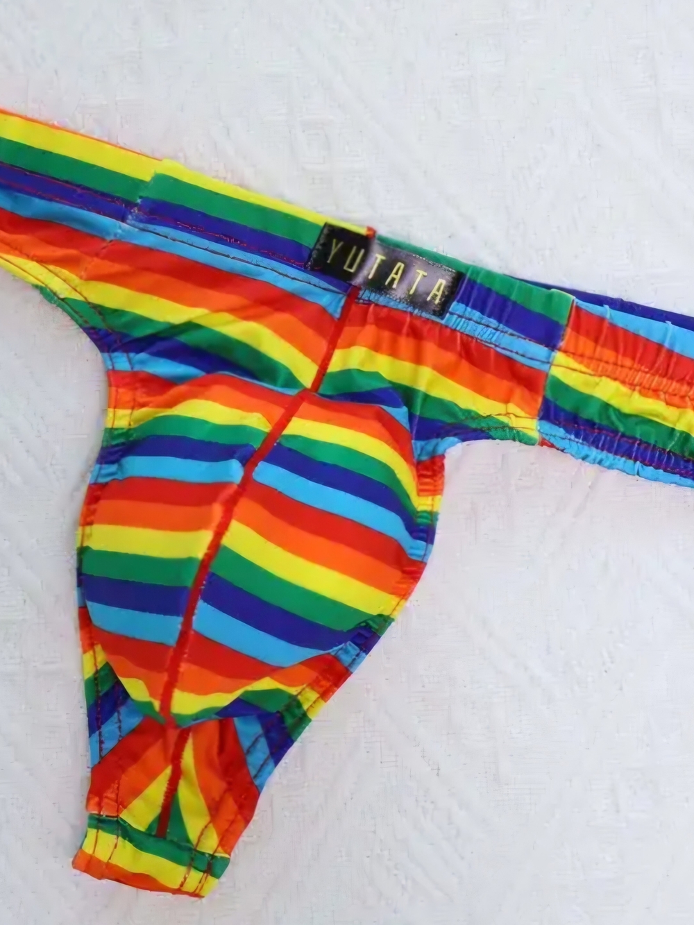 Mens Rainbow Thong Underwear- Size Large